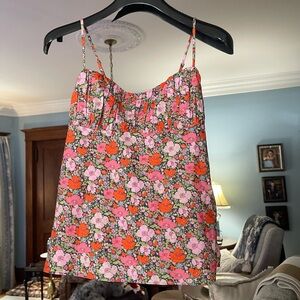 J. Crew Pink and Orange Floral Top